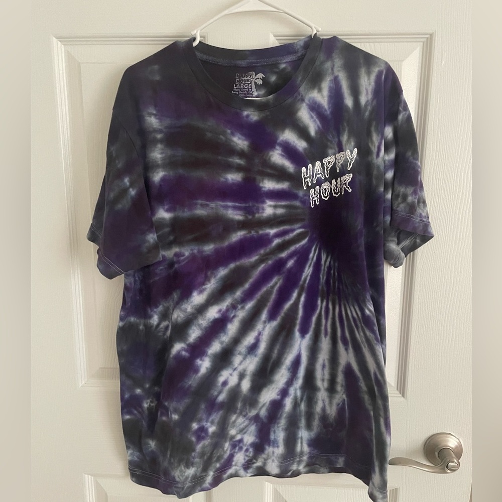 Happy Hour Purple, Black and White Tie Dye Shirt